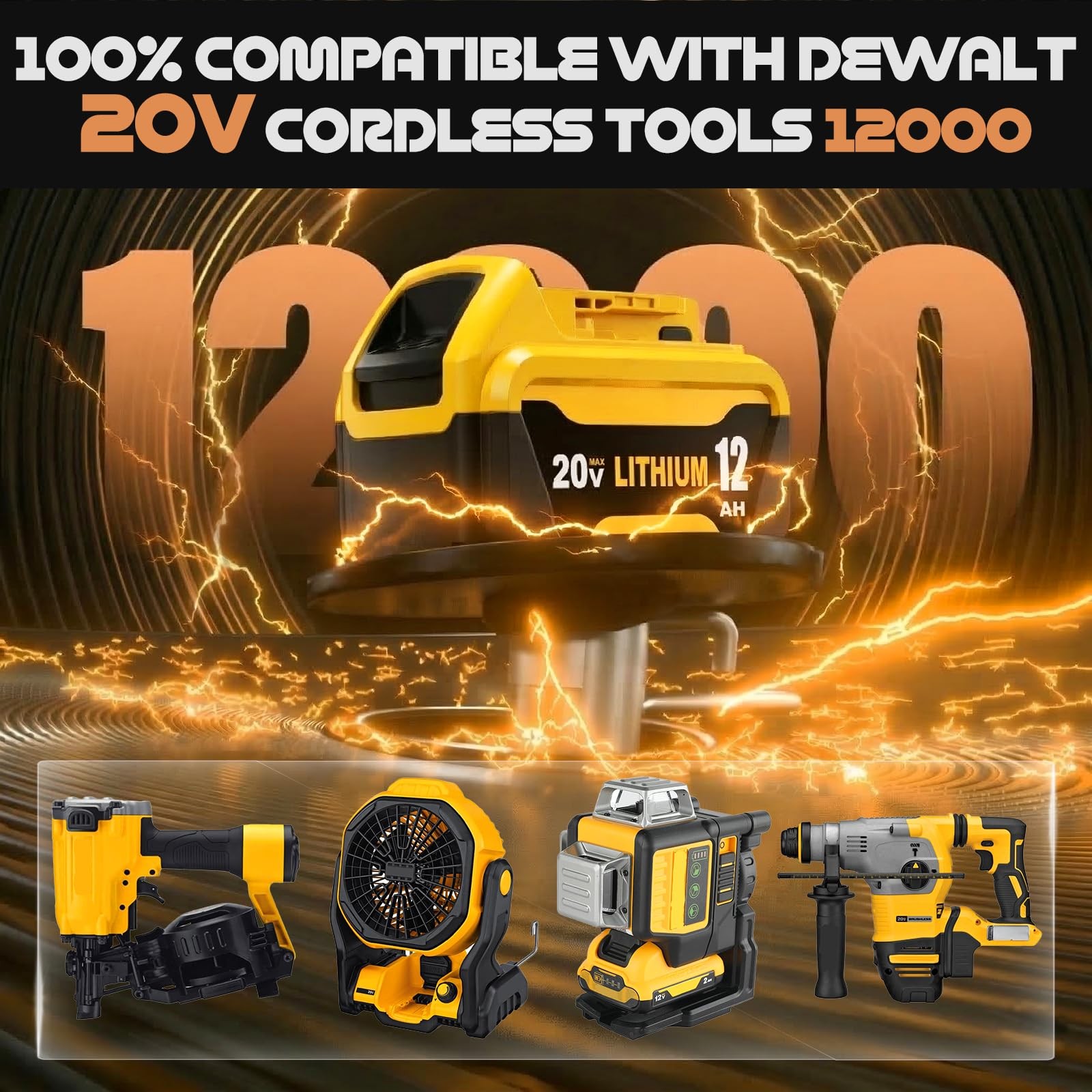 Boetpcr 4 Pack Upgrade 12000Mah Lithium-Ion Battery Replacement For Dewalt 20V