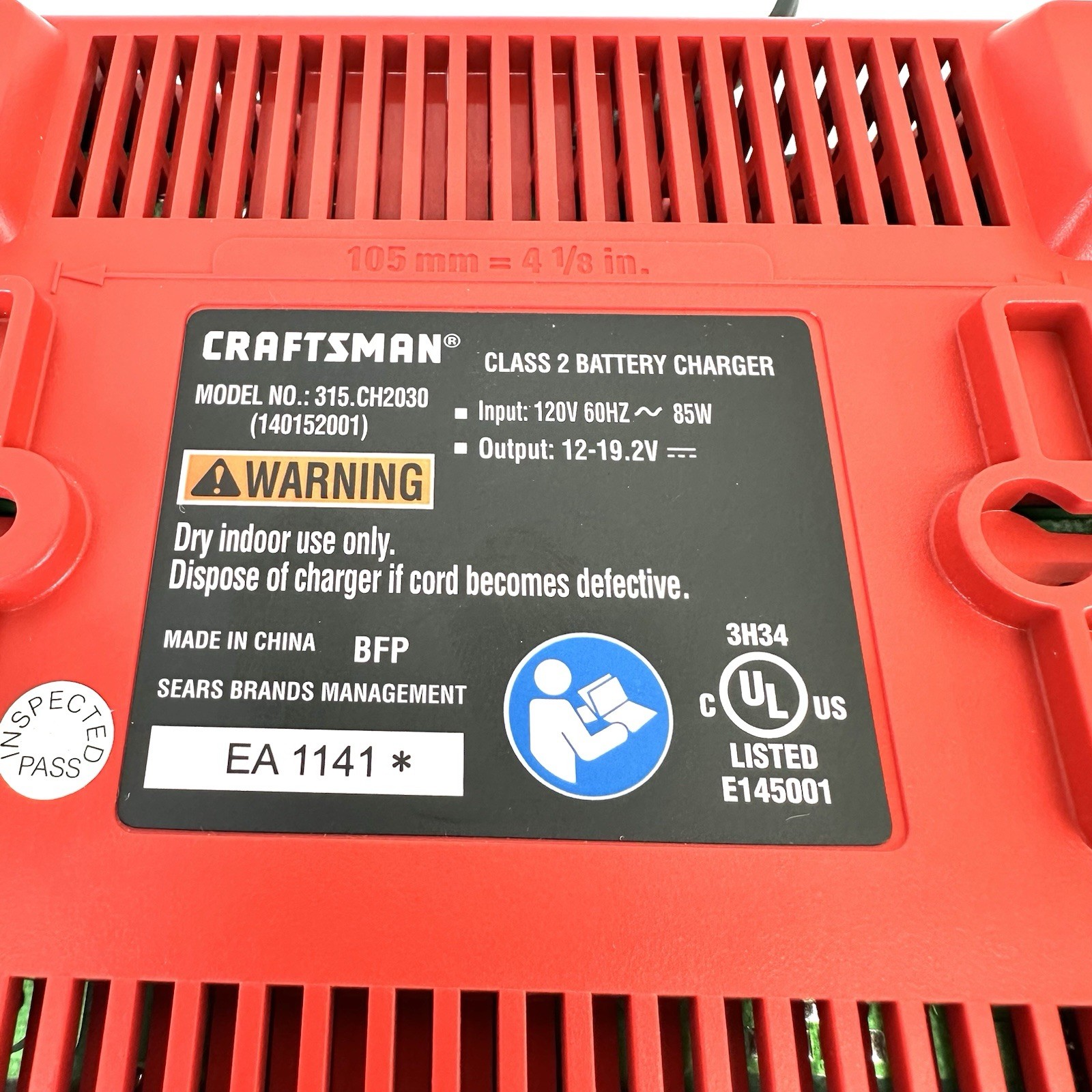 Craftsman Dual Chemistry Battery Charger 12V-19.2V NiCd Li-ion 315.CH2030 Tool