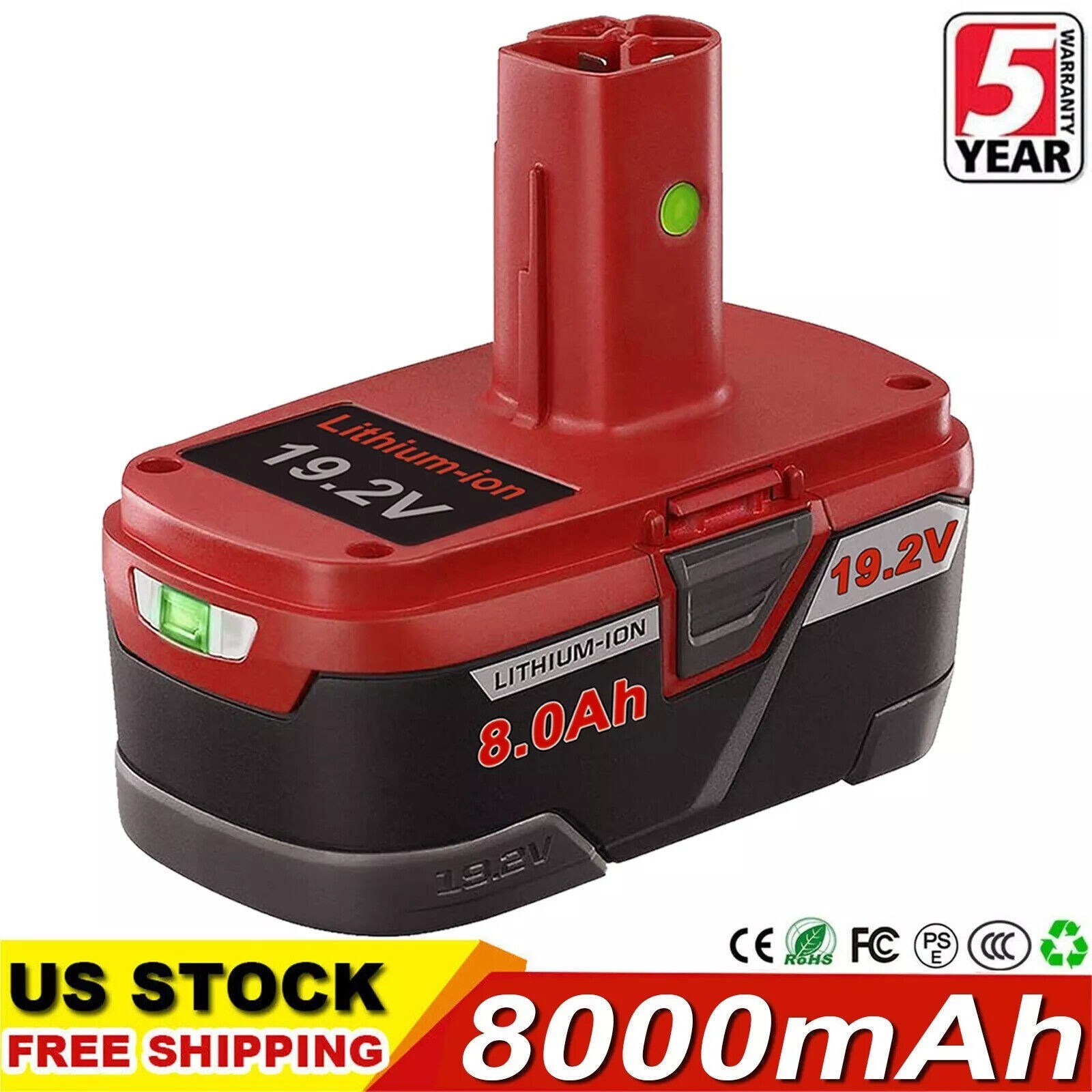 19.2V For Craftsman C3 Diehard XCP Li-ion Battery 11375 130279005 PP2030 8.0Ah