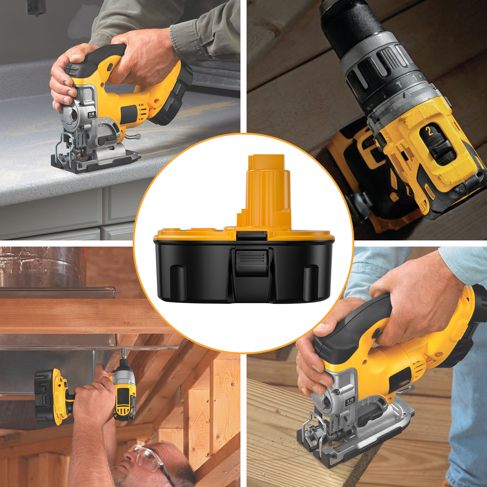 (2PACK) 18V For Dewalt 18 VOLT 5.0Ah DC9096 DC9098 Ni-MH Battery DC9099 Replace