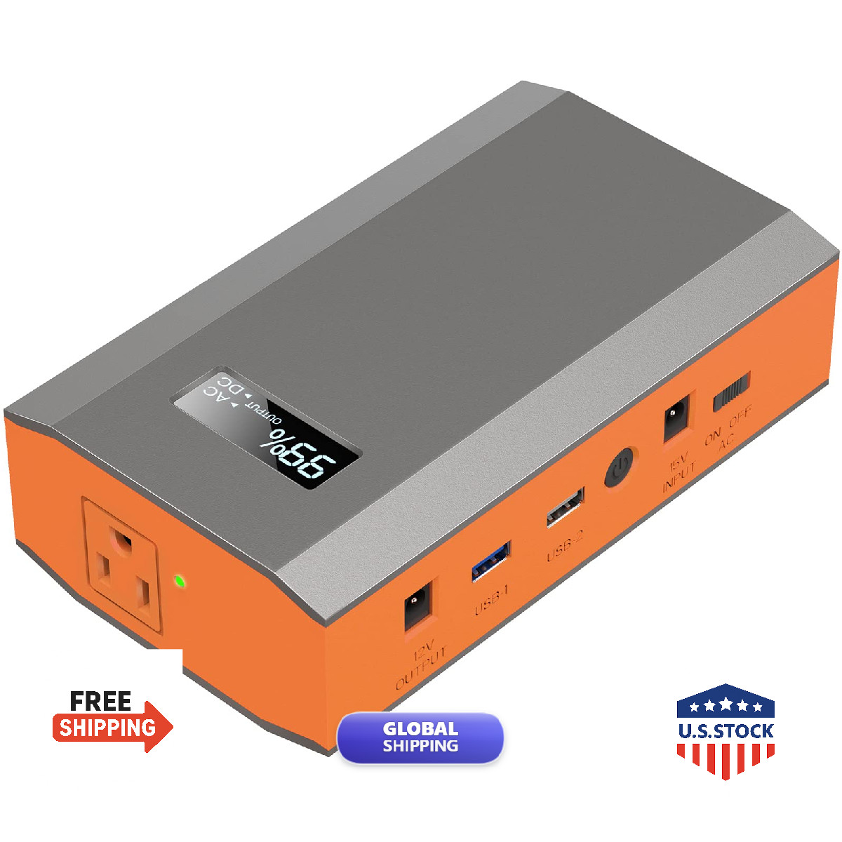 Zerokor Portable Power Bank Ac Outlet 65W 110V Portable Laptop Charger Battery