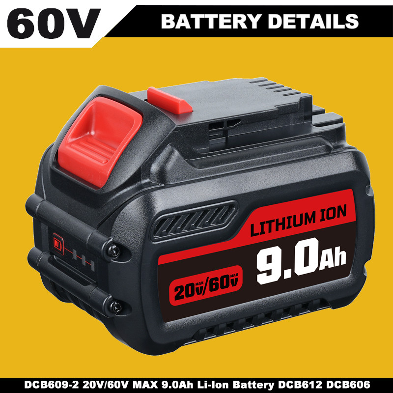 9.0Ah For DEWALT 20V/60V MAX FLEXVOLT Lithium-ion Battery DCB609-2 DCB612 DCB606