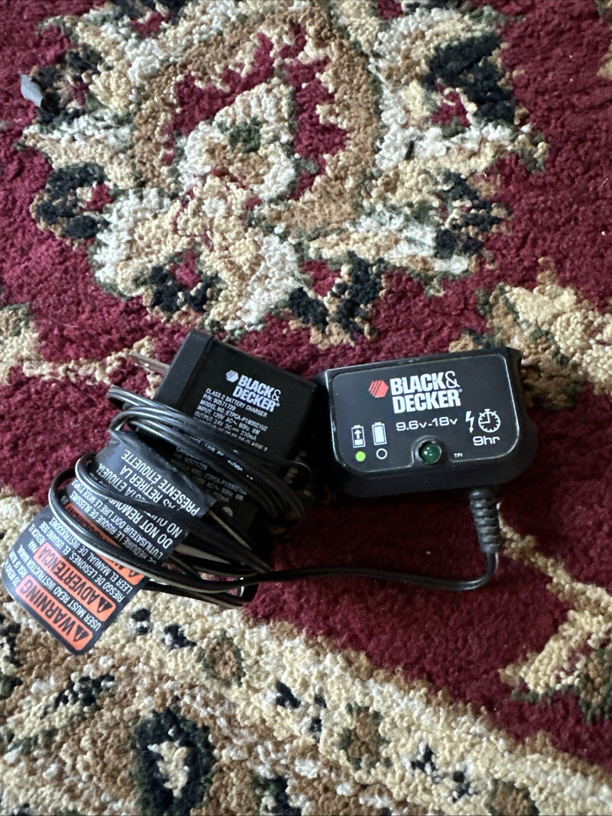Genuine OEM Black & Decker 9.6-18V Battery Charger ETPCA-P180021U2 P/N 90592363