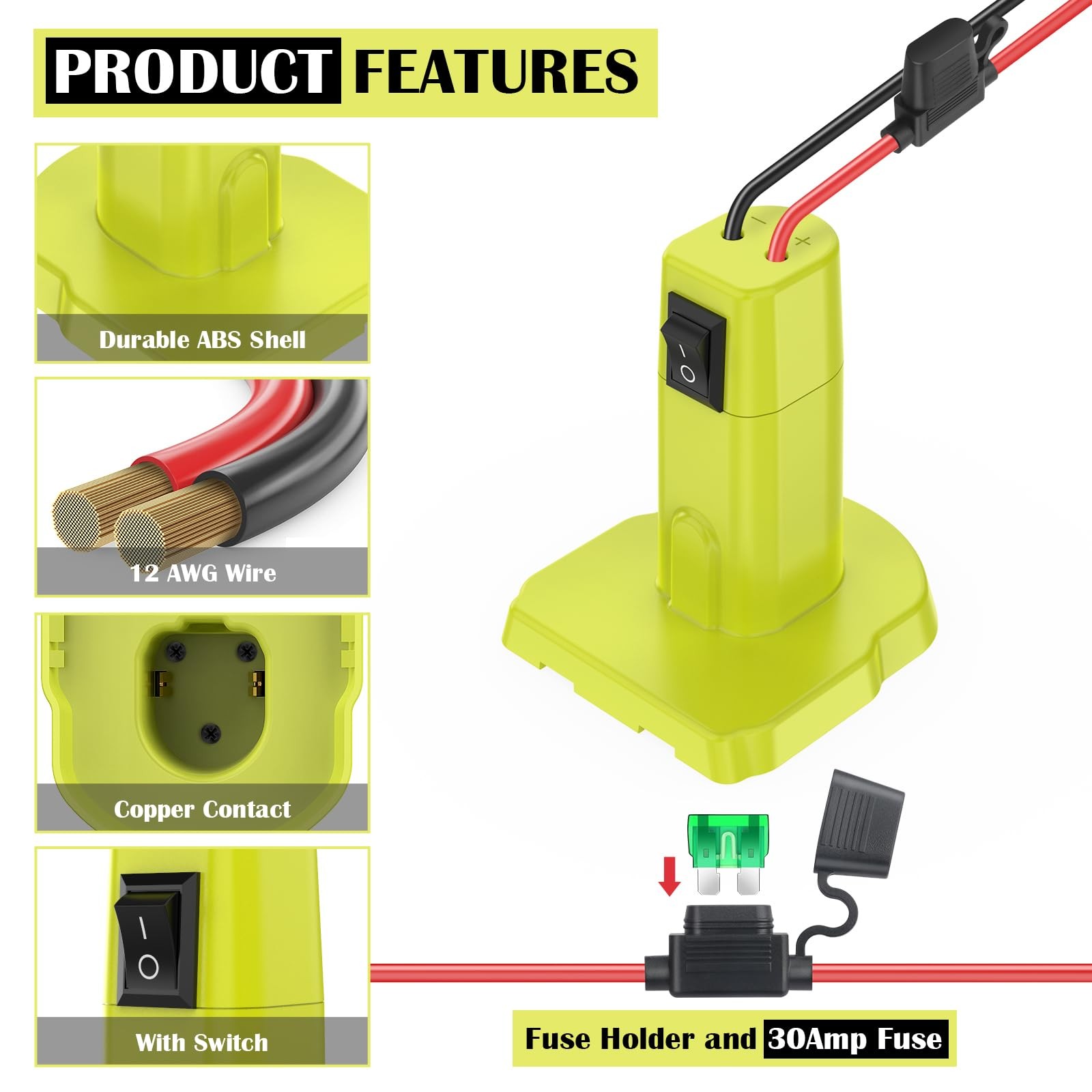 Choikwong 1 Packs Power Wheel Adapter For Ryobi 18V Battery Adapter Power Wheel