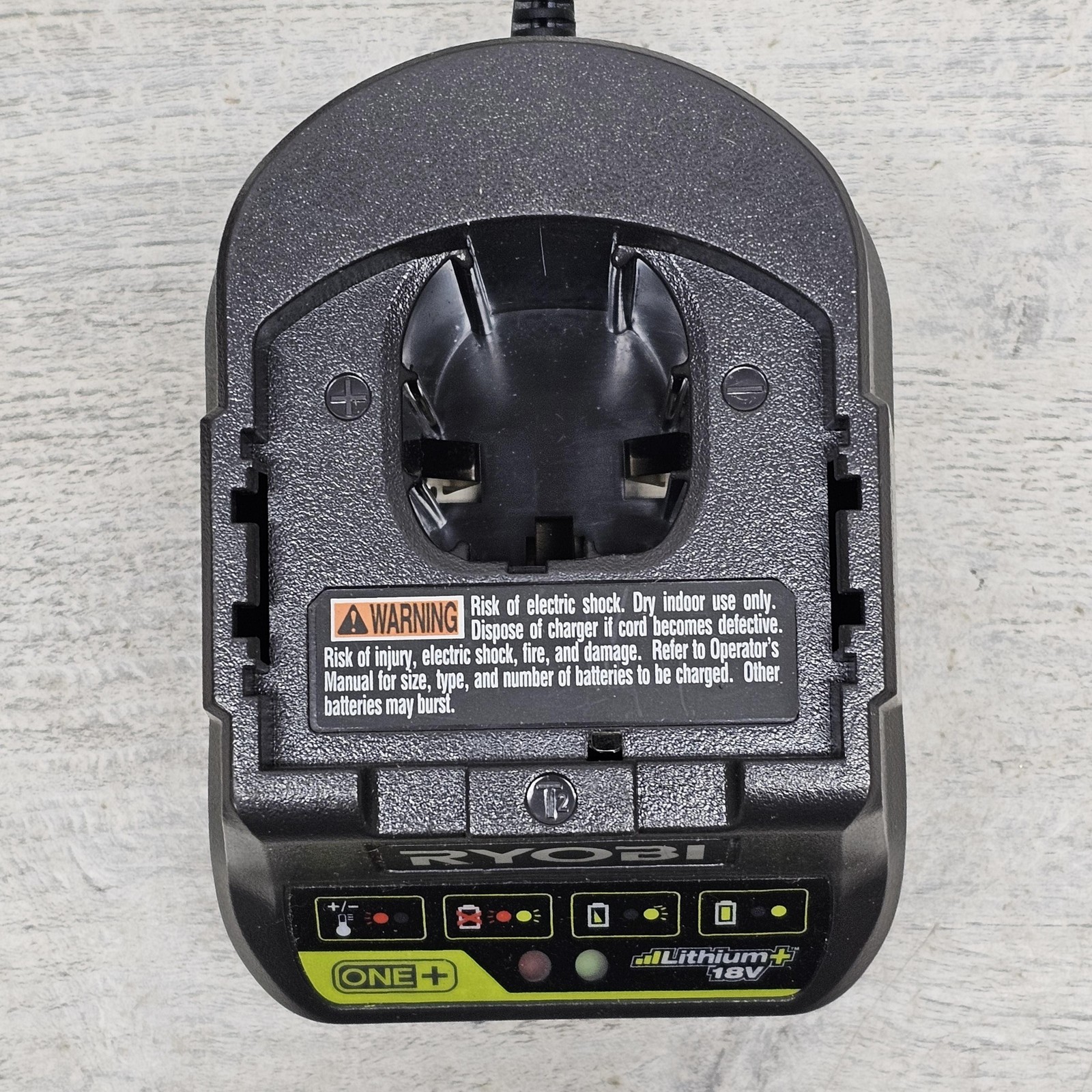 Ryobi P118B 18V ONE+ Lithium Battery Charger Base AC Power Adapter Black No Batt