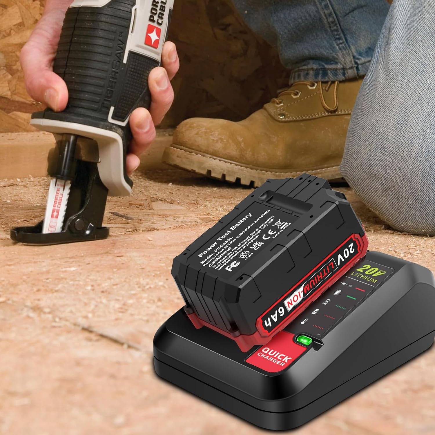 PCC692L 20V Fast Charger [For Black and Decker 20V Lithium Battery] & [Porter-Ca
