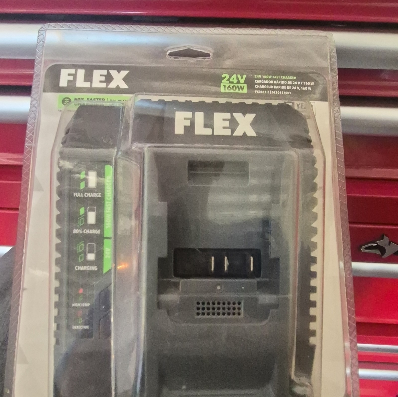 FLEX 24V 160W Fast Battery Charger Dual Fan Smart Charge Gauge FX0411-1