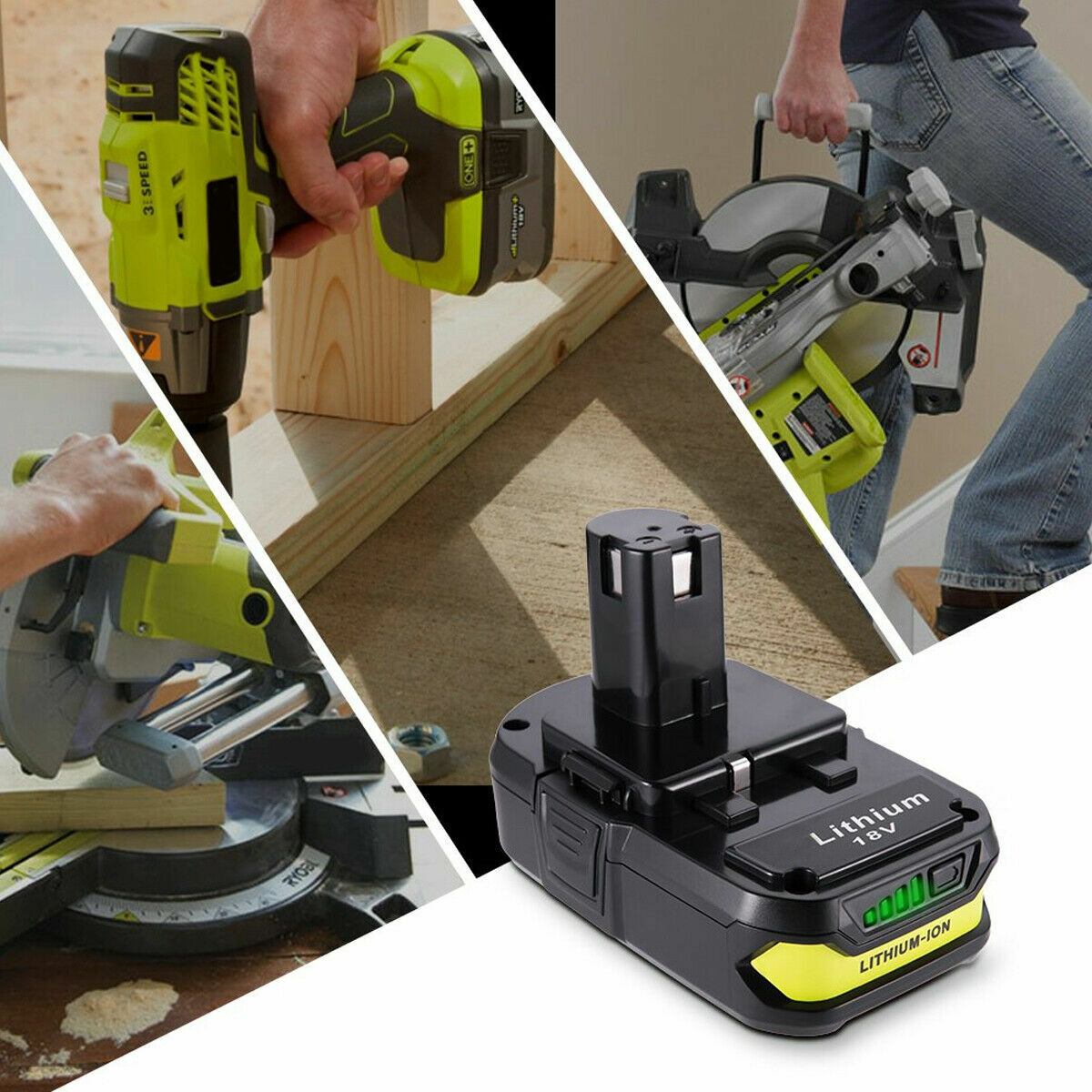 18Volt 3600mAh Lithium-ion Battery For Ryobi 18V Plus P102 P104 P108 18V Tools