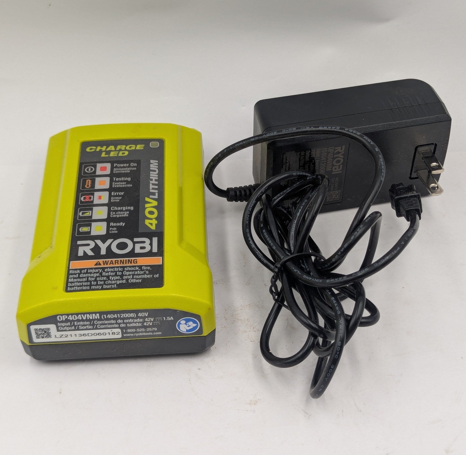 Ryobi OP404VNM 40v Lithium Battery Charger Trimmer Blower Chainsaw Hedger OEM
