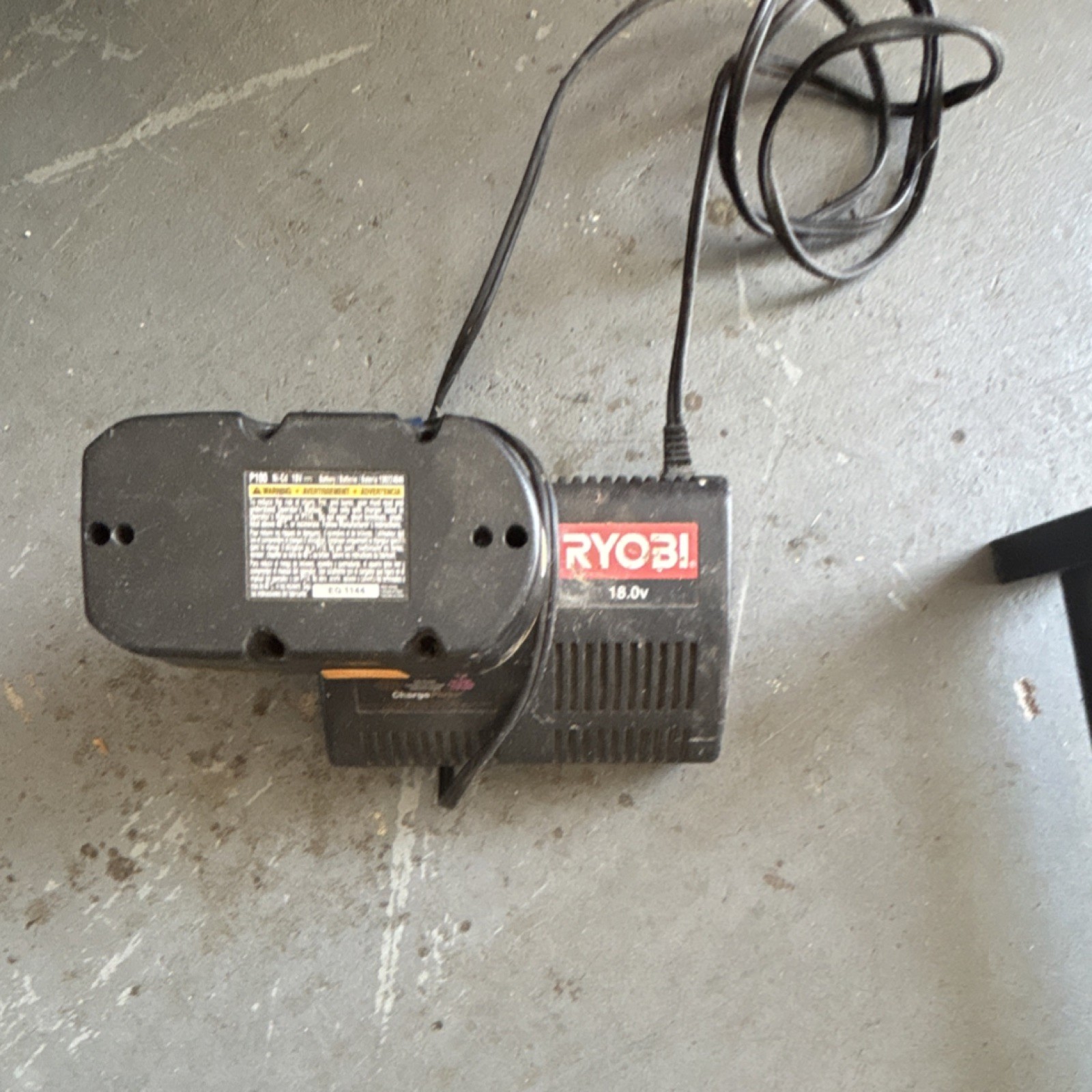 Ryobi 18V Black Power Tool Battery Charger with Battery Included