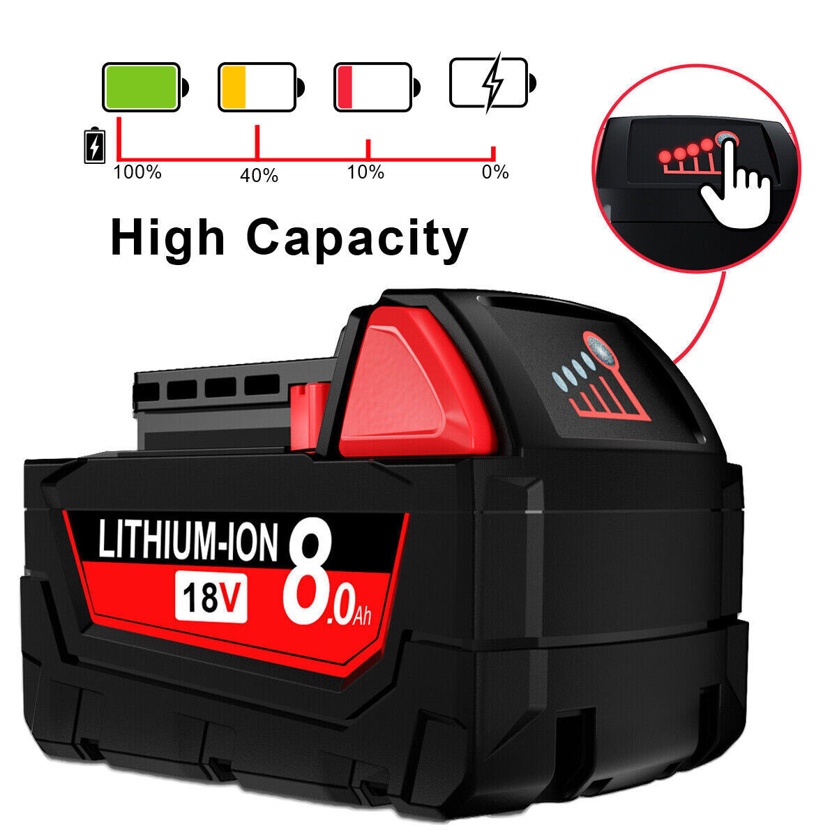 2x 18V 5.0Amp FOR Milwaukee 48-11-1812 M18 FUEL Lithium-Ion High Output Battery