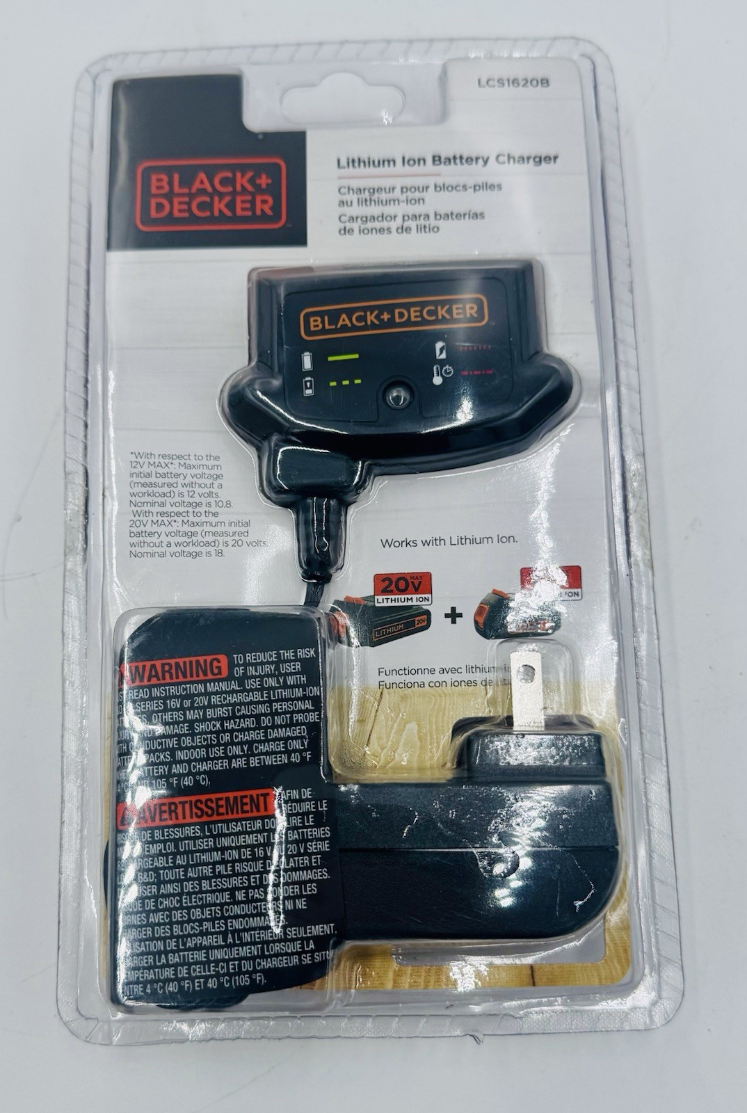 Black and Decker Genuine OEM 16v-20v Lithium-Ion Replacement Charger – LCS1620B