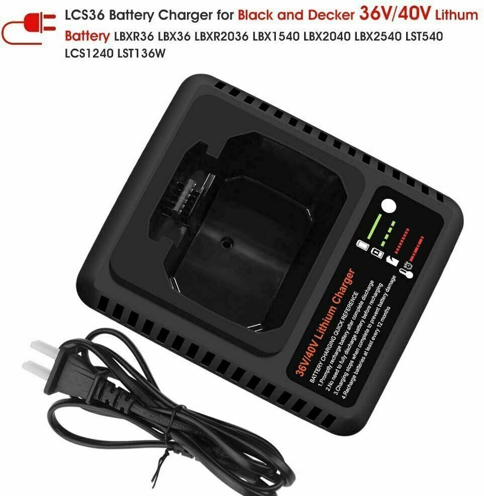 NEW LCS40 For Black and Decker 40V MAX Lithium-ion Battery Charger LCS36 LBX2540