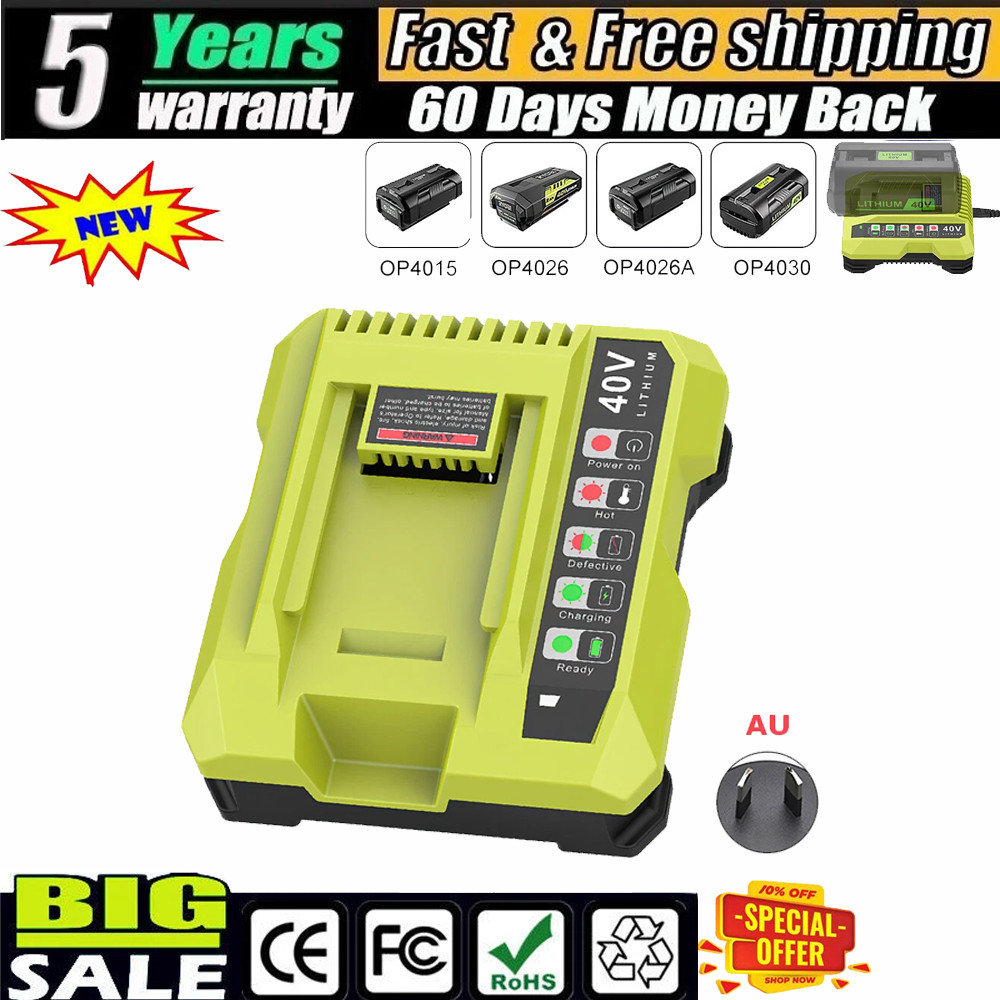 For Ryobi OP408VNM 40V Lithium-Ion Battery Rapid Charger OP406VNM 40-Volt NEW