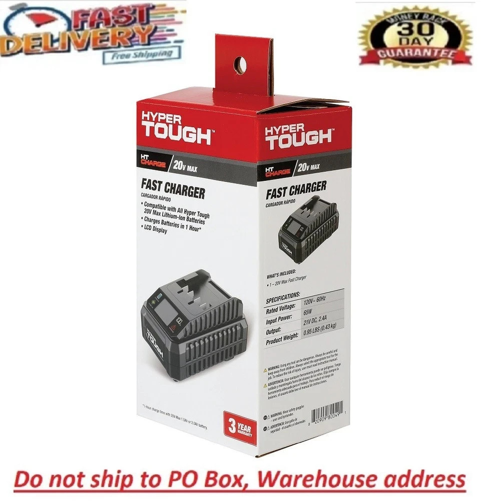 Hyper Tough Fast Charger for 20V Max Lithium-Ion Batteries
