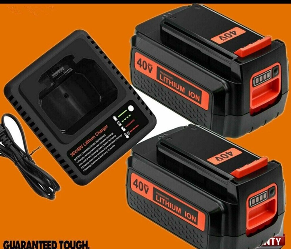 40 Volt for Black and Decker 40V Max Lithium Battery LBX2040 LBXR36 / Charger