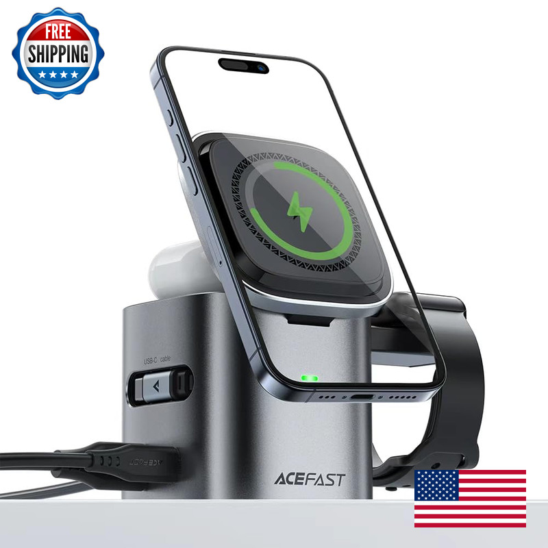 Acefast 6-In-1 80W Foldable Gan Wireless Charging Station For Iphone 17/16/15