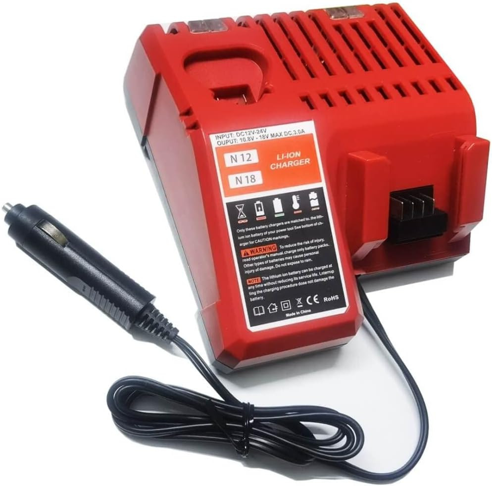 Compatible with Milwaukee 48-59-1810 Vehicle/Car Charger for M12/12V 18V/M18 Bat