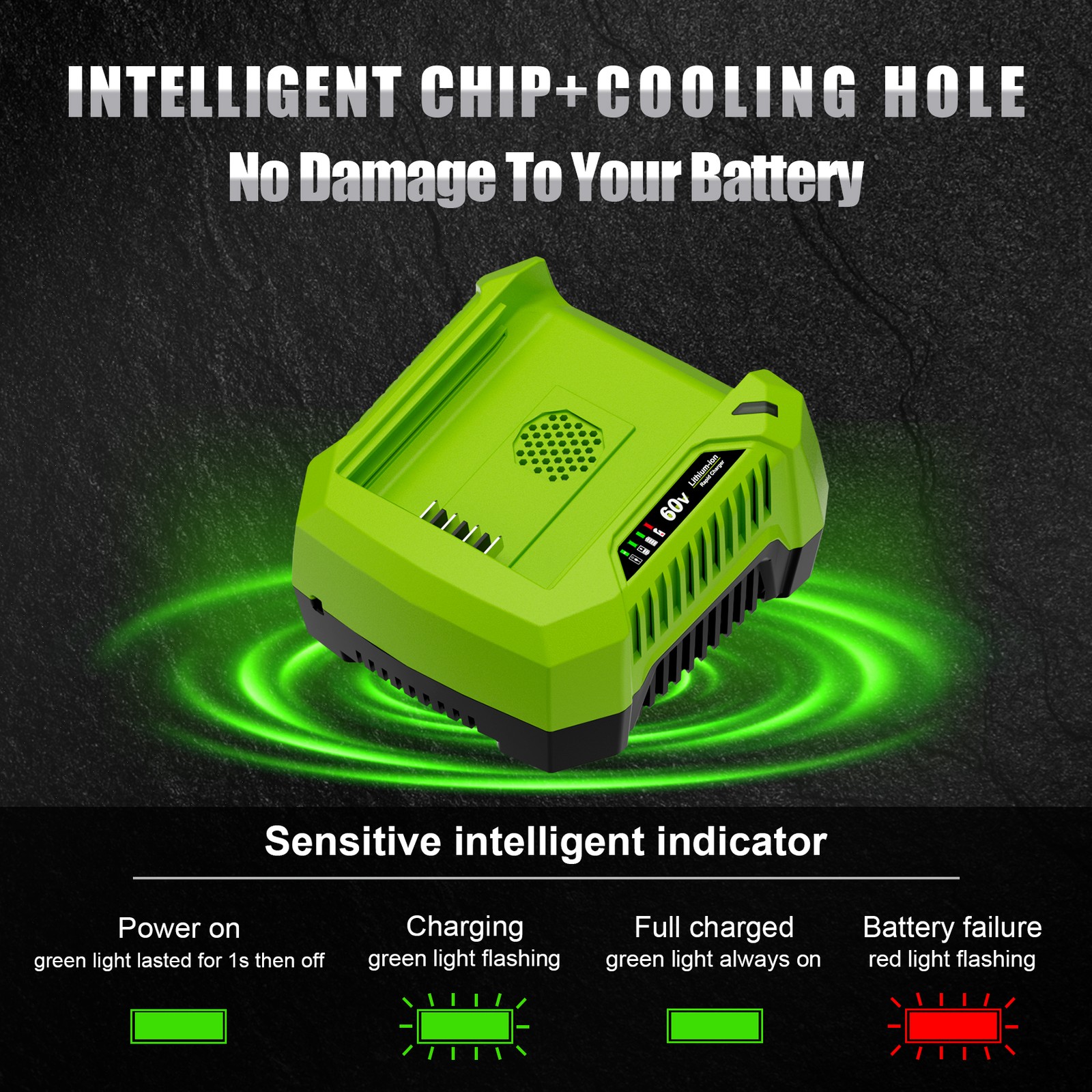 6A Rapid Battery Charger For Greenworks 60V CH60R00 2936902 60DPC10A CH60DP01