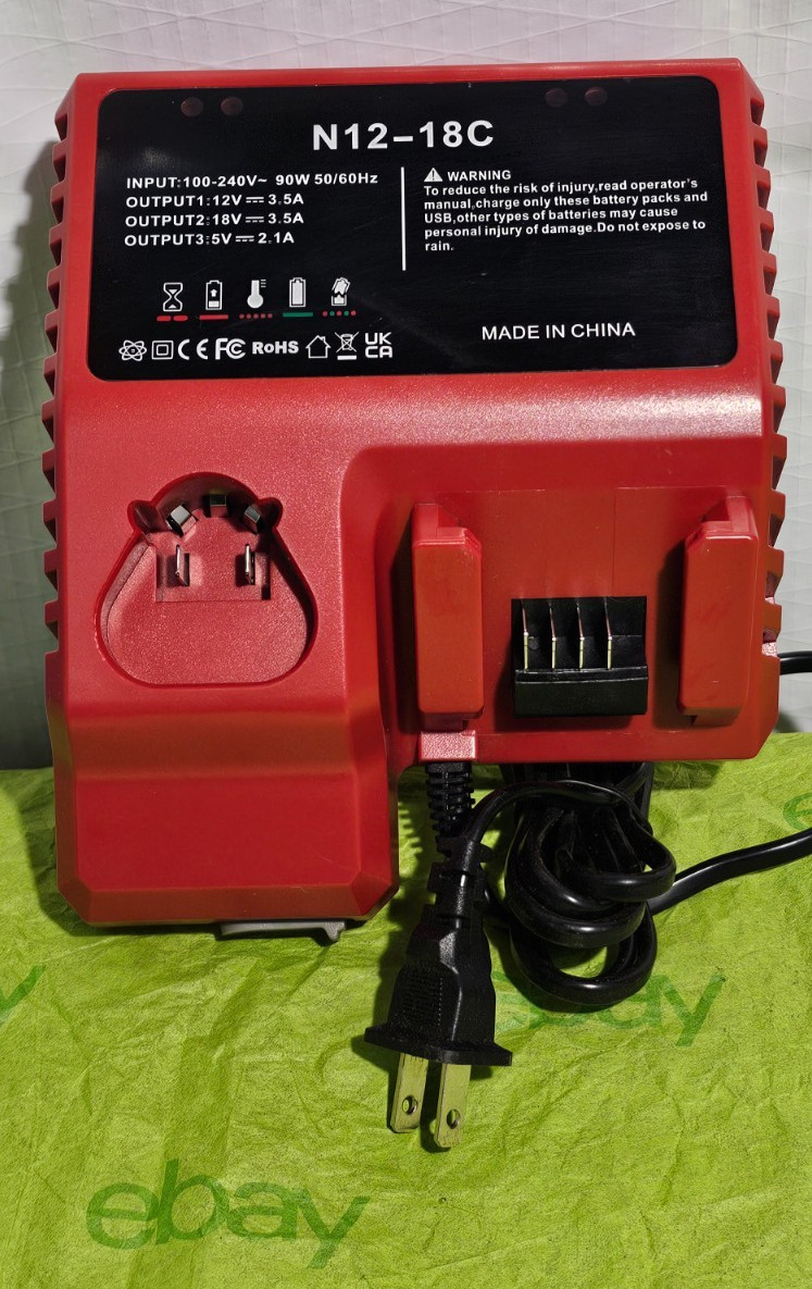 Rapid Charger for Milwaukee Tool Battery Charger N12-18C DUAL STYLE CHARGER