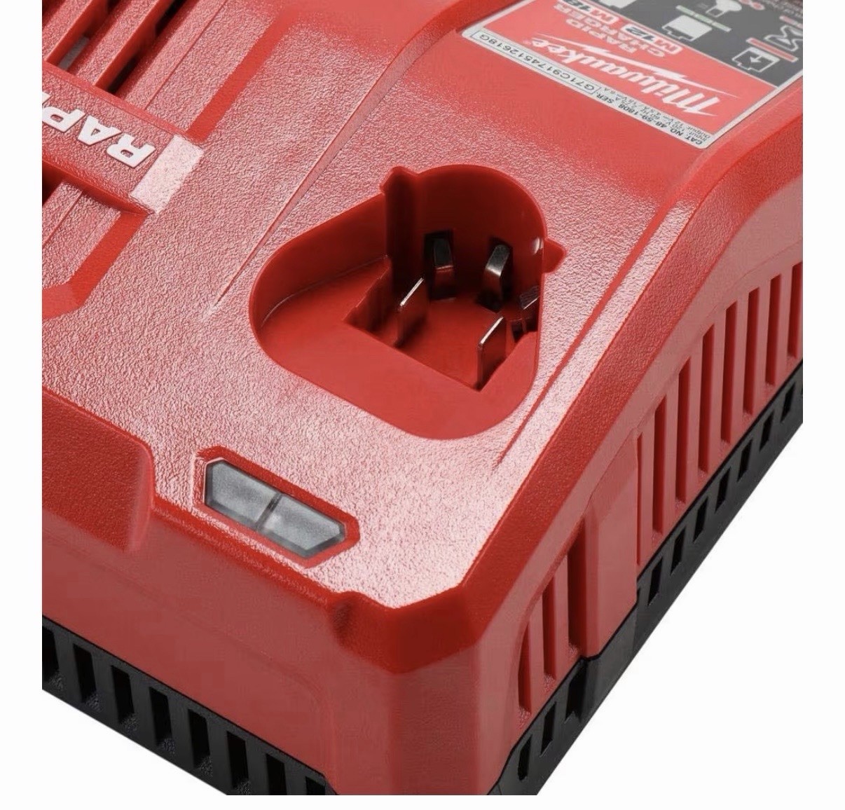 Milwaukee M12 12V Battery Charger Red w/ Power Cord – Charges 1 Battery