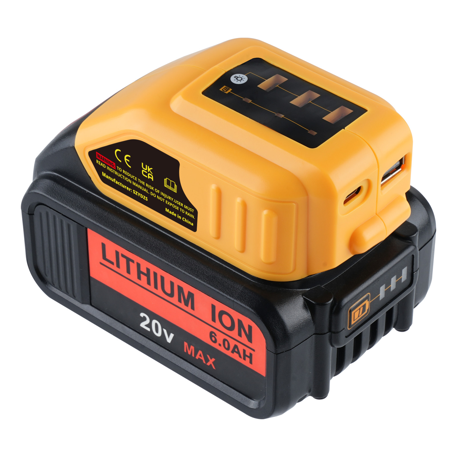 20V Max for Dewalt USB And Type C Power Source Battery Charger Adapter DCB094k