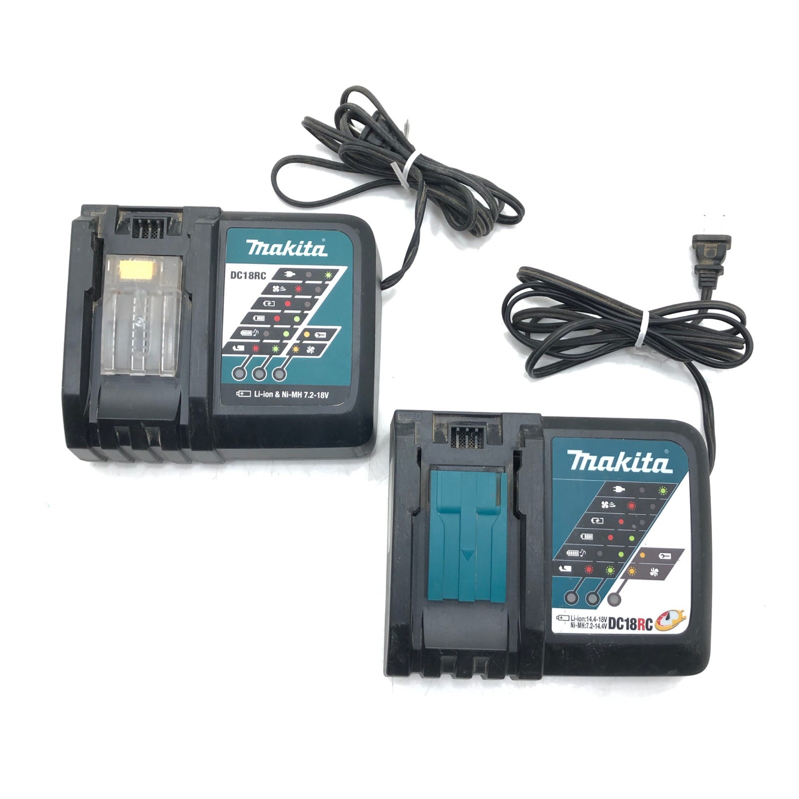 Lot (2) Makita DC18RC-S Fast Battery Charging Station Li-ion & Ni-MH 7.2-18V
