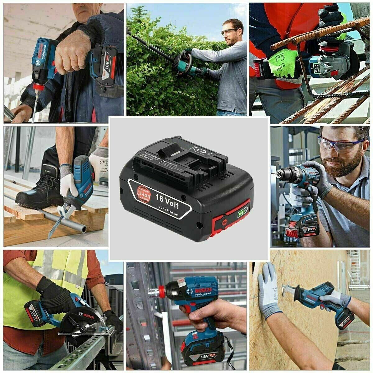 BAT609 For BOSCH 18V High Performance BAT618 Battery CORE 18 Volt 5.0 Ah Li-ion