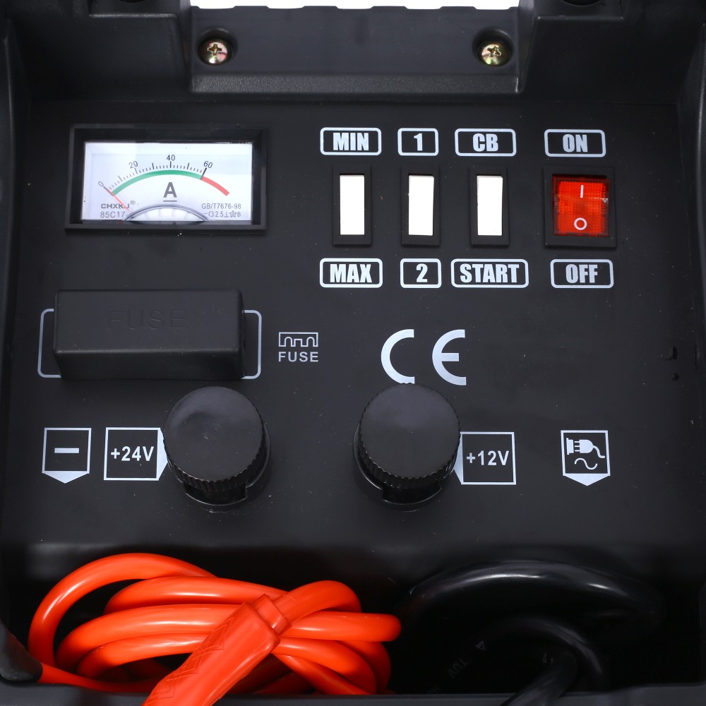 12V 24V Battery Charger Maintainer Jump Starter w/ Steel Case, Heavy-Duty 300A