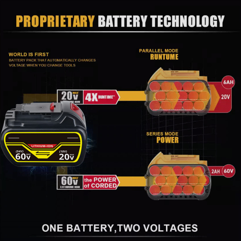 9.0Ah For DEWALT 20V/60V MAX FLEXVOLT Lithium-ion Battery DCB609-2 DCB612 DCB606