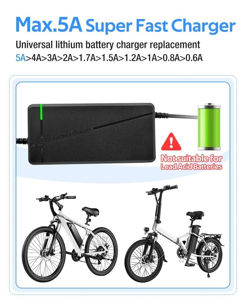 84V 5A Fast Charger for 72V Lithium Battery, XT60 Plug, Cooling System, High Eff