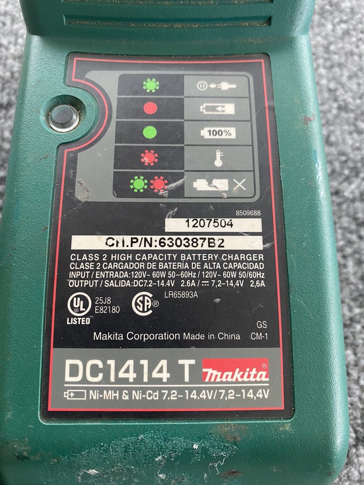 Makita DC 1414T OEM Genuine 7.2-14.4V Ni-MH Ni-Cd Battery Charger