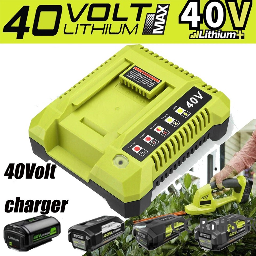 Rapid Charger For Ryobi 40V OP408VNM Lithium Battery OP406VNM OP40602 OP401 LED
