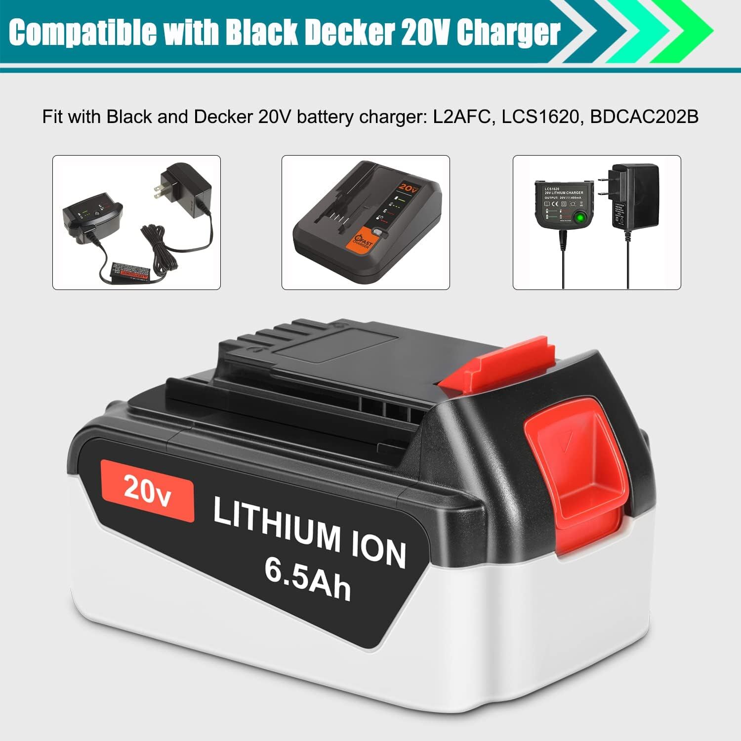20V Max Lithium Battery 8.0AH For Black + Decker LBXR20 LBX20 LB2X4020 LB2X3020