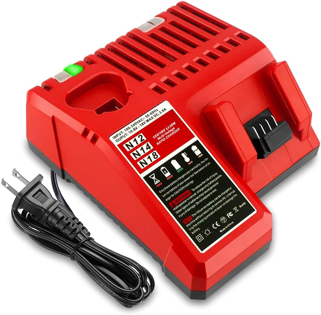48-59-1812 12V 18V Repaid Charger Replacement for Milwaukee 12V 18V Charger 48-1
