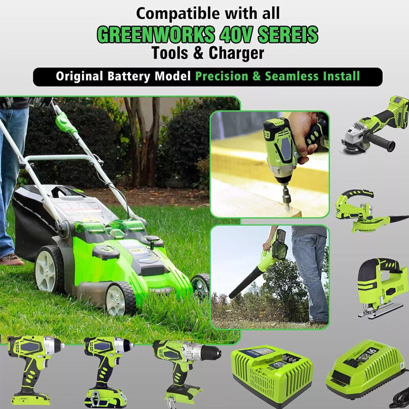 2x 40V For Greenworks G-MAX Lithium Battery 29472 29462 29252 20202 6.0Ah 40Volt