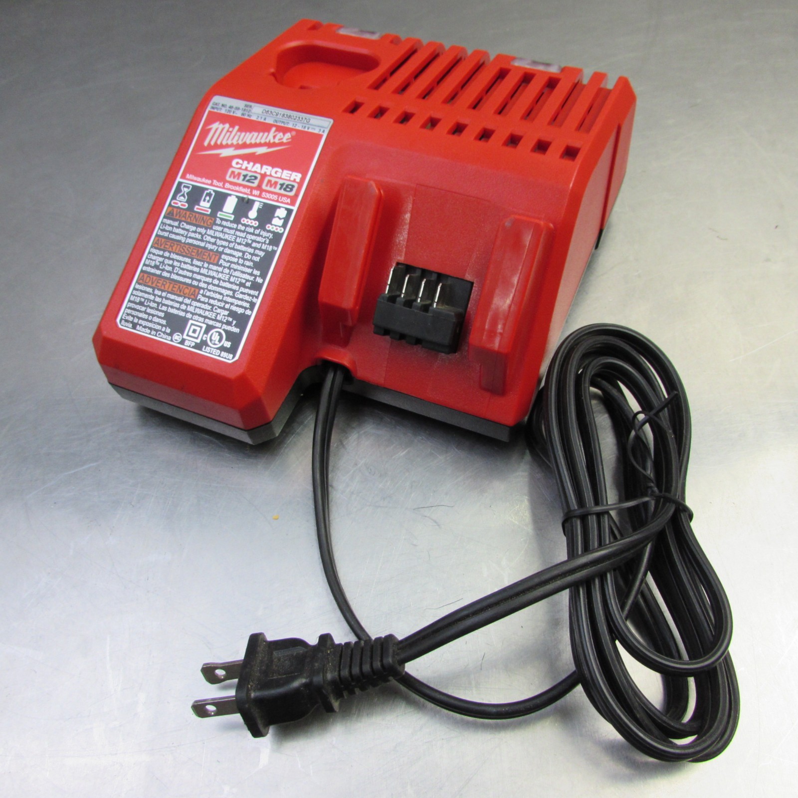 Milwaukee 48-59-1812 M12 M18 Battery Charger OEM Genuine Tested