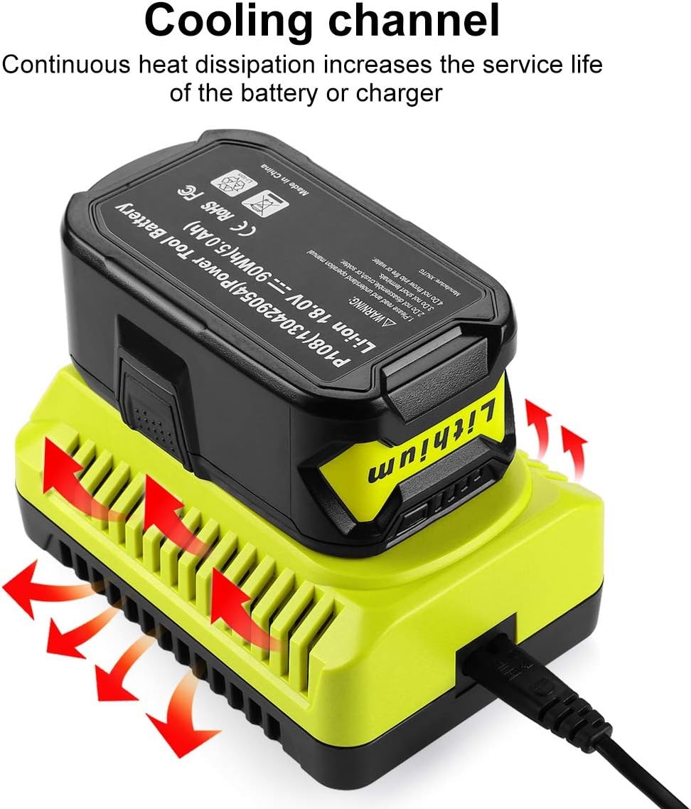 18V Replacement P117 Battery charger For Ryobi One+ P192 P191 P190 P108 P107