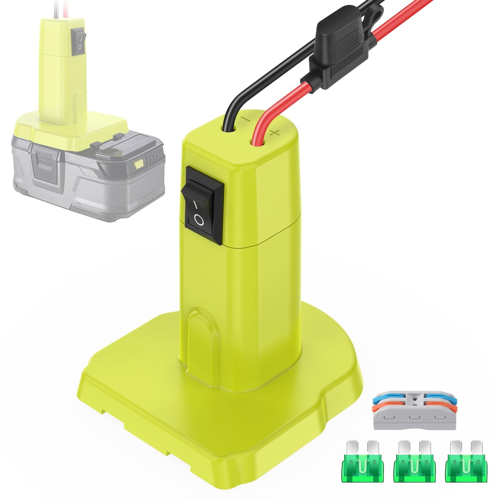 Choikwong 1 Packs Power Wheel Adapter For Ryobi 18V Battery Adapter Power Wheel