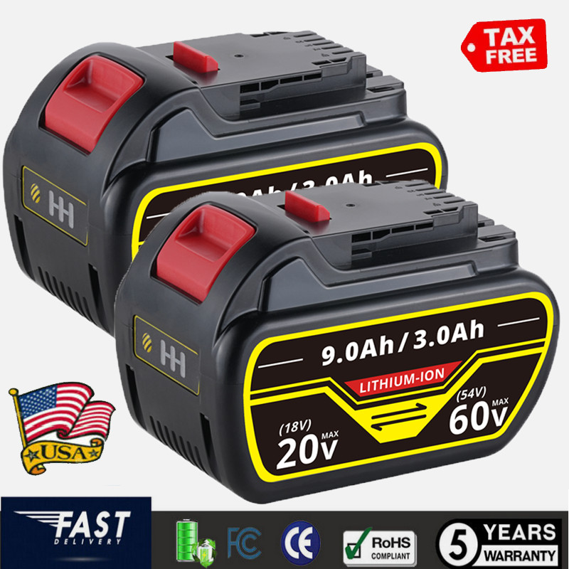 2Pack 9 Ah DCB609-2 for DCB606 DCB612 20V/60V MAX FLEXVOLT Li-Ion Battery