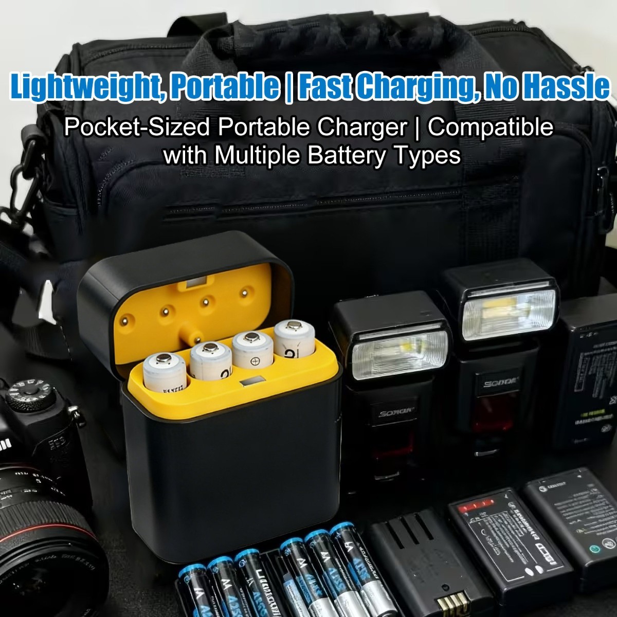 Smart 5V AA Lithium Battery Charger Case 4 Slot Type-C Fast Input (Charger Only)