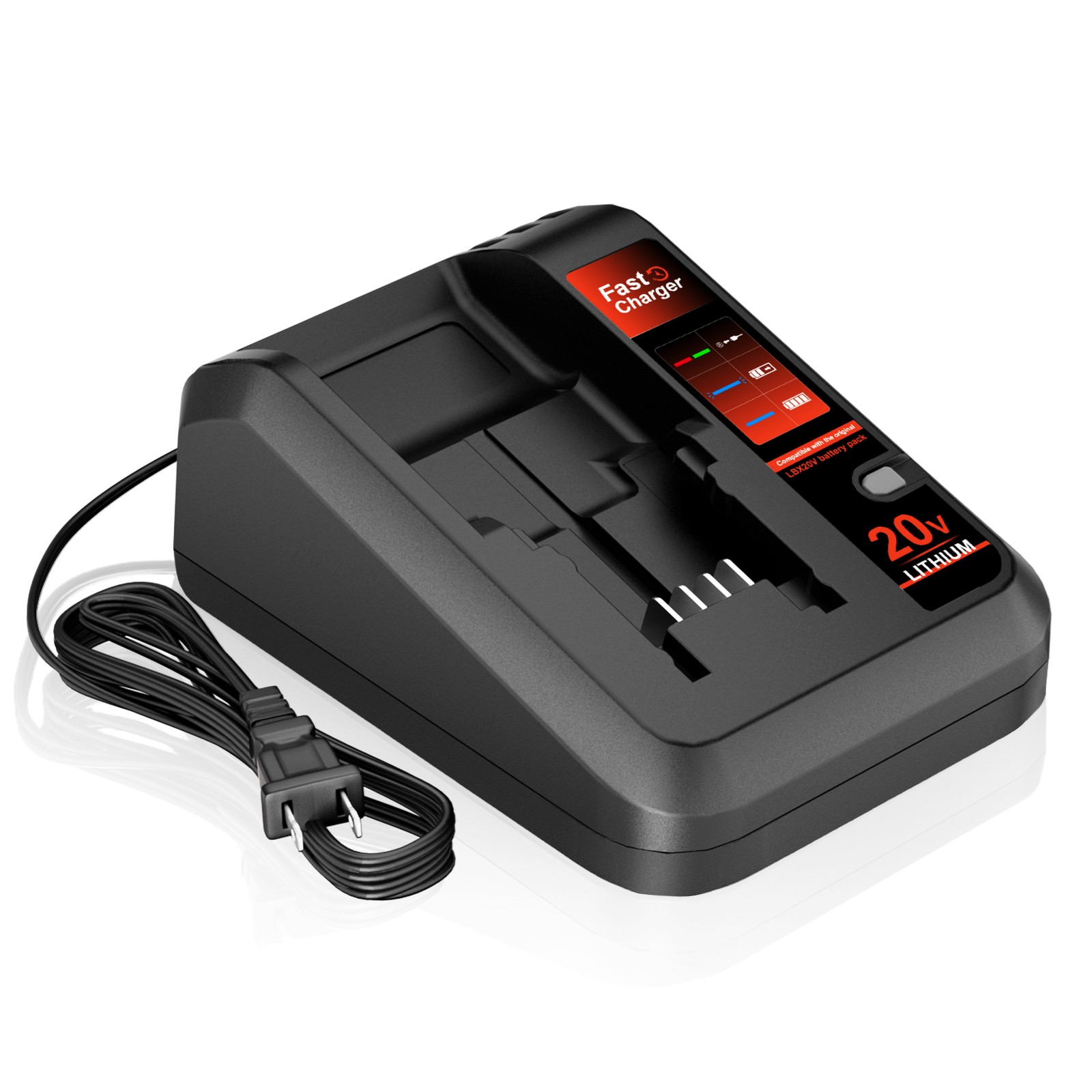 Quick Charger For Black and Decker 20V Max Lithium Ion Battery LBXR20 LBX4020