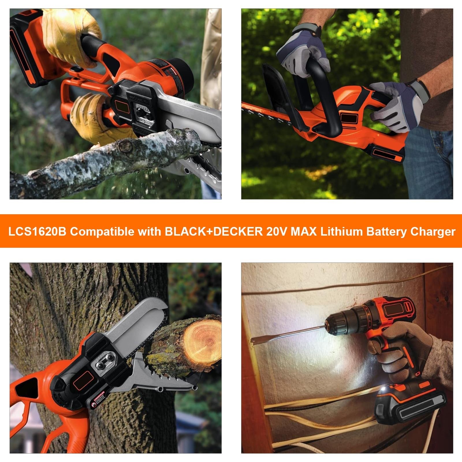 20V Lithium Battery Charger Compatible with Black & Decker 12V/20V MAX Batteries