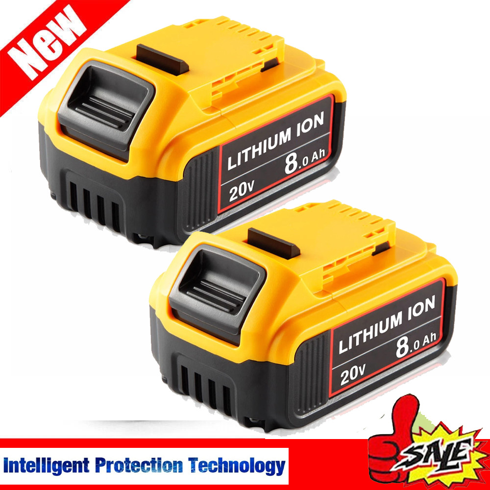 8.0AH 2Pack For Dewalt 20V 20Volt Max XR Lithium Battery DCB206-2 DCB205 DCB200