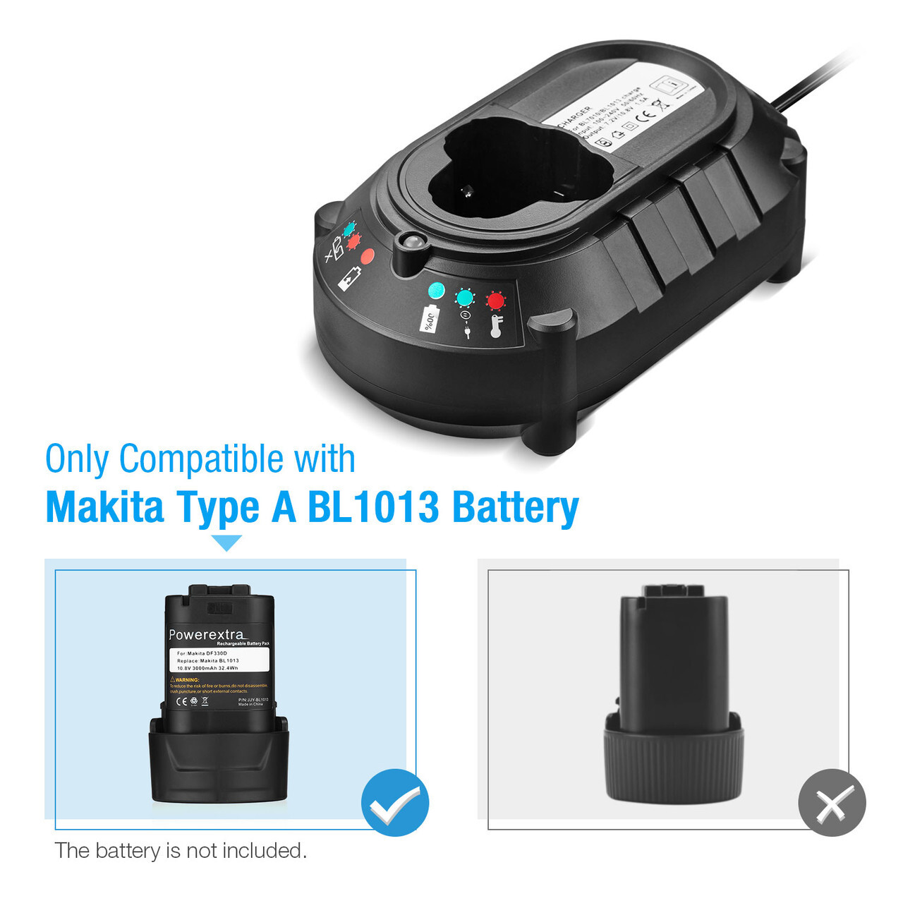 For Makita 10.8V-12V Li-ion Battery Charger DC10WA BL1013 DC10WB BL1014 BL7010F