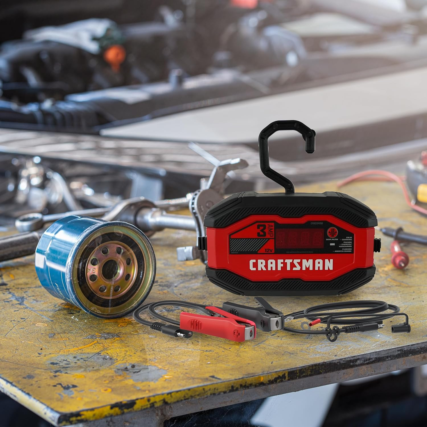 Battery Charger and Maintainer, CMXCESM260, 3-In-1, Fully Automatic, 3 Amps, 12