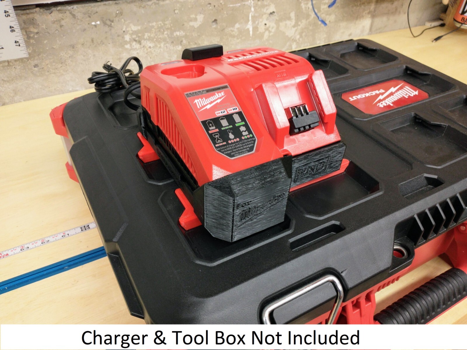Packout Mount for Milwaukee M12 & M18 Charger (Model 48-59-1812 / 48-59-1808)