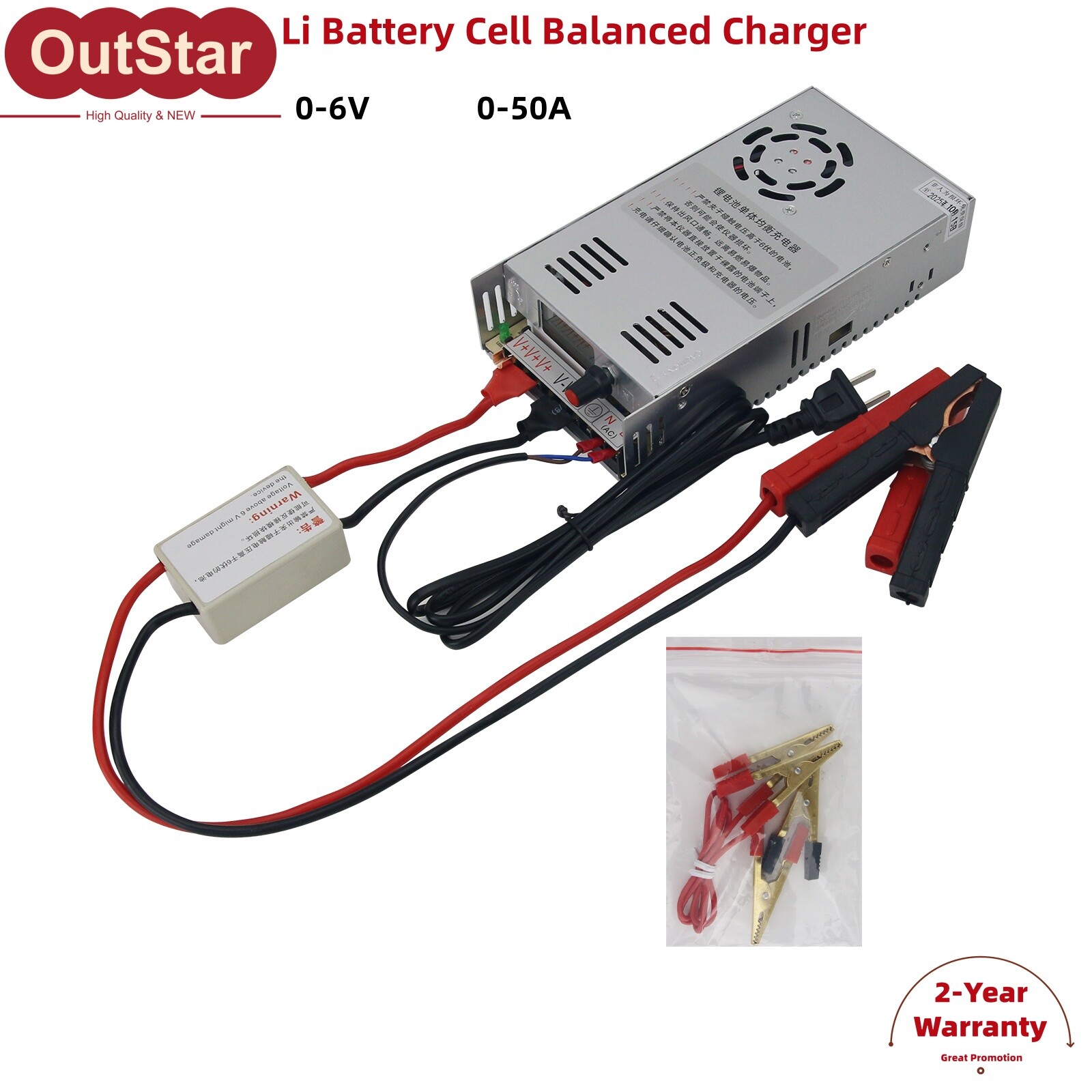 Lithium Battery Cell Balanced Charger 0-6V/0-50A Adjustable 220V 110V
