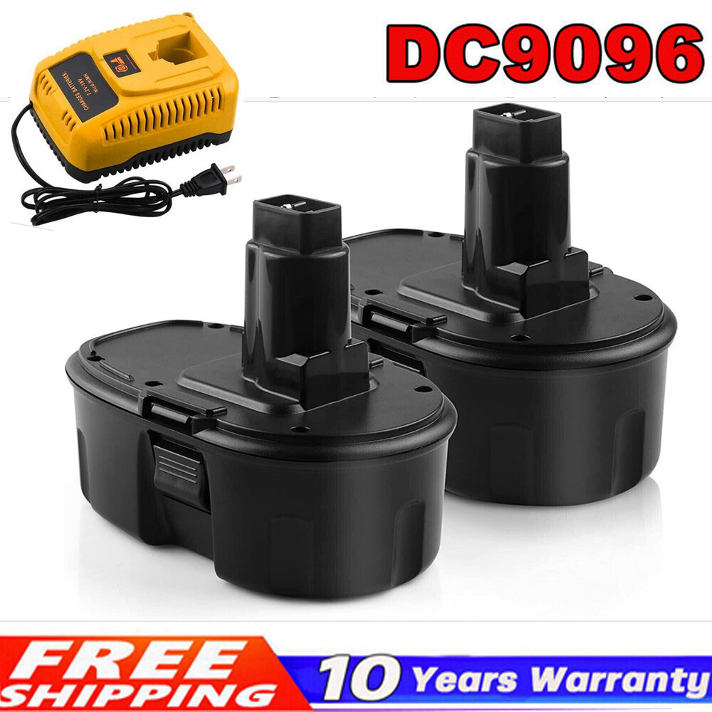 2Pack for DeWALT DC9096 DW9095 DW9096 DW9099 18 Volt 3.6Ah NIMH Battery/ Charger