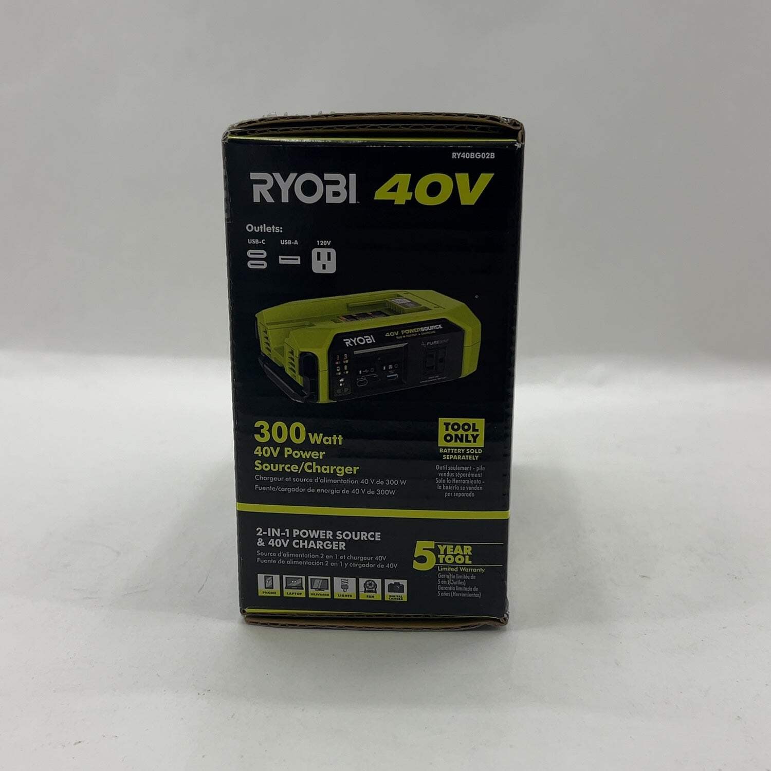 New Ryobi RY40BG02B 40V Power Source / Charger Tool Only